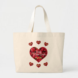 Grand Tote Bag Red Best Maman Ever Enfants Nom Mothers moderne Jo