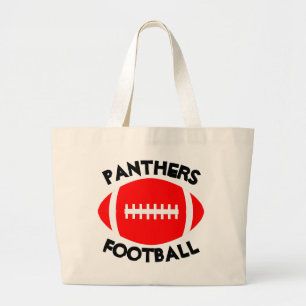 Grand Tote Bag Red Football Maman Nom de l'équipe personnalisée o