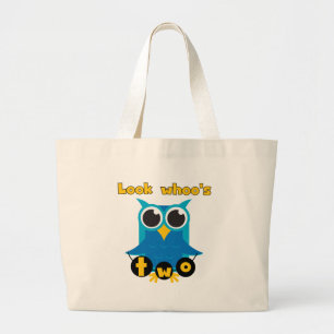 Grand Tote Bag Regardez les 2 t-shirts et cadeaux d'anniversaire 