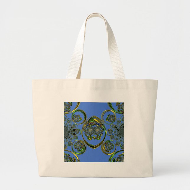 Grand Tote Bag Regardez mes courbes bleues (Devant)