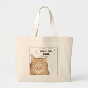 Grand Tote Bag Règle de chats de gingembre !