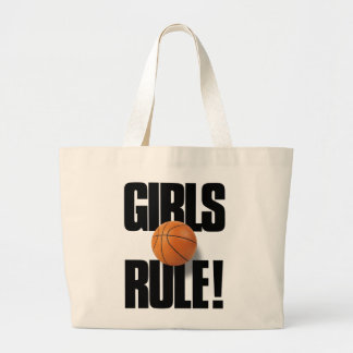 Grand Tote Bag RÈGLE DE FILLES ! Basket-ball
