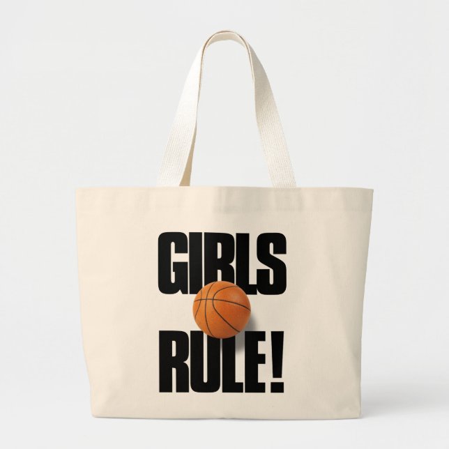 Grand Tote Bag RÈGLE DE FILLES ! Basket-ball (Devant)