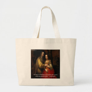 Grand Tote Bag Rembrandt "The Jewish Bride" & Famous Quote
