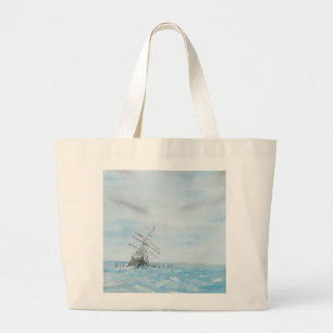 Grand Tote Bag Résistance emprisonnée par la glace antarctique.