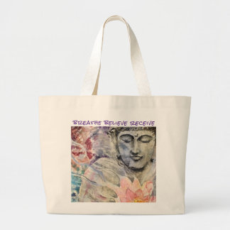 Grand Tote Bag Respirez toile Fourre-tout d'aquarelle de Bouddha