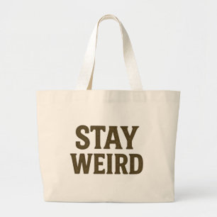 Grand Tote Bag Restez Drôle Vêtements de Rue Rétro 