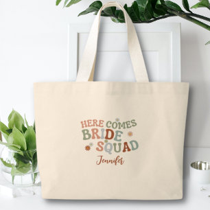 Grand Tote Bag Retro Funny Simple Bridesmaid Bachelorette Cadeau