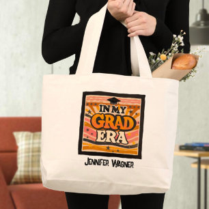 Grand Tote Bag Retro Stylish Moderne Grad Era Nom de la graduatio