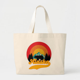 Grand Tote Bag Retro Sunset Alaska Juneau Bear Mountains Wild AK