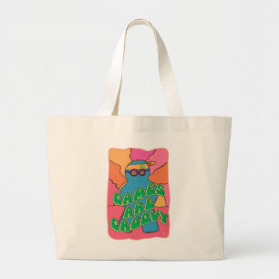 Grand Tote Bag Retro Super Gamer Fun Board Jeu Art