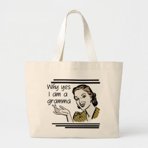 Grand Tote Bag Rétro T-shirts et cadeaux de Gramma