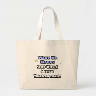 Grand Tote Bag Réveillez-Vous Heureux .. Sommeil Avec Med Transcr