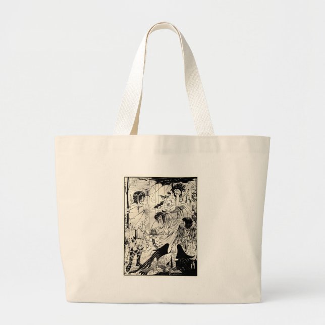 Grand Tote Bag Rêves par Aubrey Beardsley (Devant)