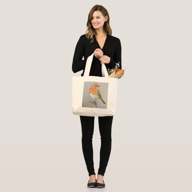 Grand Tote Bag Robin anglais (Devant (modèle))