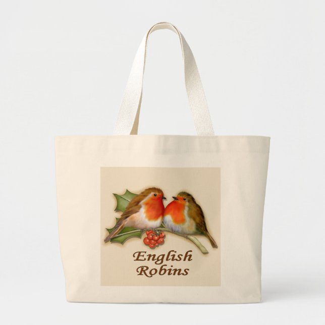 Grand Tote Bag Robins anglais (Devant)