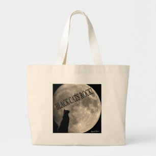Grand Tote Bag Roche de chats noirs