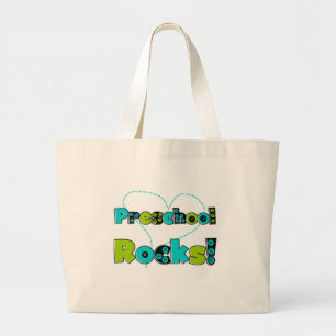 Grand Tote Bag Roches d'école maternelle de coeur