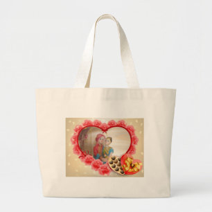 Grand Tote Bag Romantique Amour Coeur Art Imprimer