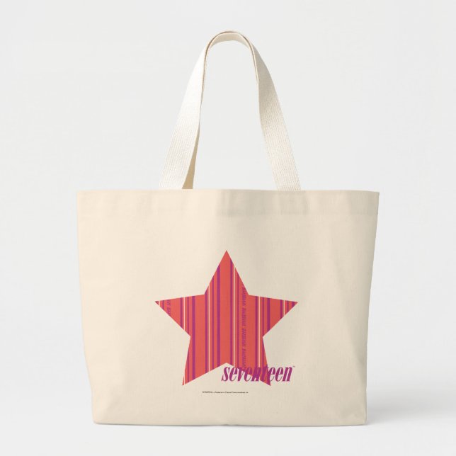 Grand Tote Bag Rose mince 4 de rayures (Devant)