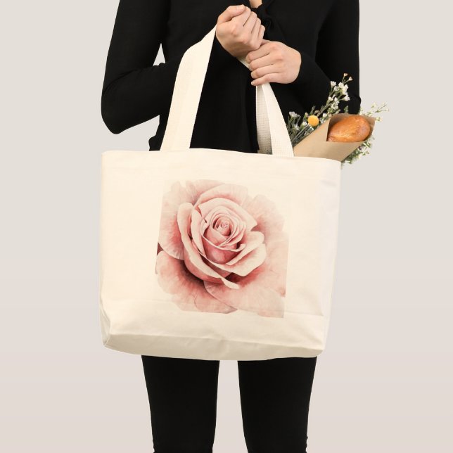 Grand Tote Bag Rose rose rose (Devant (produit))