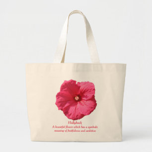 Grand Tote Bag Rose trémière-Productivité et ambition roses