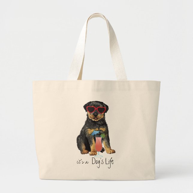 Grand Tote Bag Rottweiler d'été (Devant)