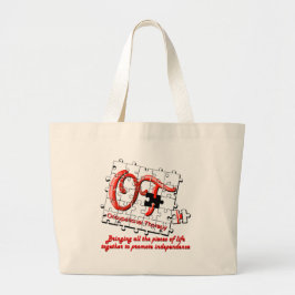 Grand Tote Bag rouge de puzzle d'ot
