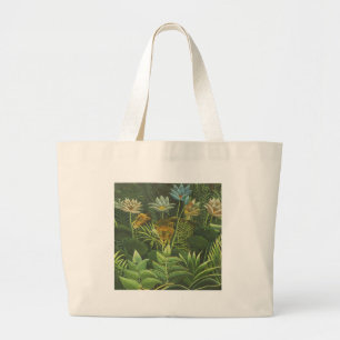 Grand Tote Bag Rousseau Tropical Jungle Lion Peinture