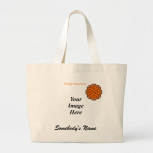 Grand Tote Bag Ruban de fleurs orange Modèle par Kenneth Yoncich