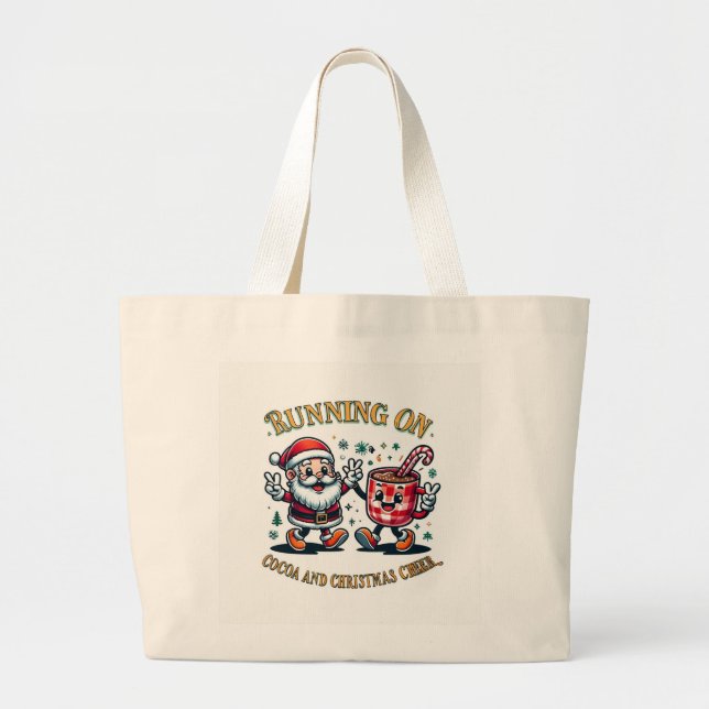 Grand Tote Bag Runnin on Christmas Cheer Large Bag (Devant)