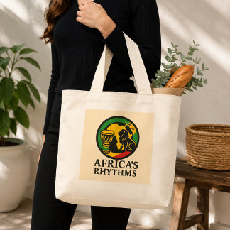 Grand Tote Bag Rythmes Tribaux de la Danse du Tambour d'Afrique M