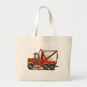 Grand Tote Bag Sacs/emballages rouges de naufrageur de dépanneus