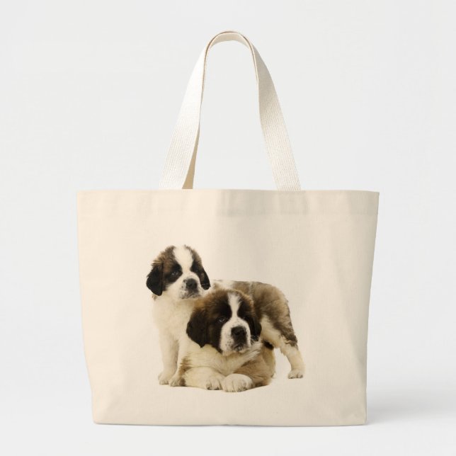 Grand Tote Bag Saint Bernard Puppy Dog - Love St Bernard (Devant)
