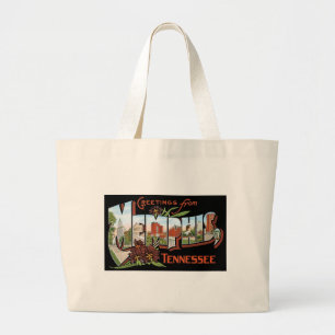 Grand Tote Bag Salutations de Memphis, Tennessee ! Rétro carte