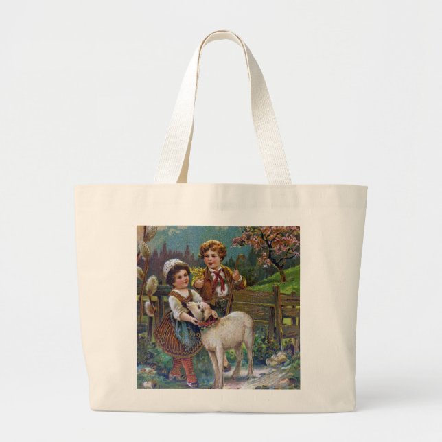 Grand Tote Bag Salutations de Pâques 1908 (Devant)