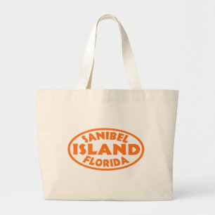 Grand Tote Bag Sanibel Island Florida orange ovale