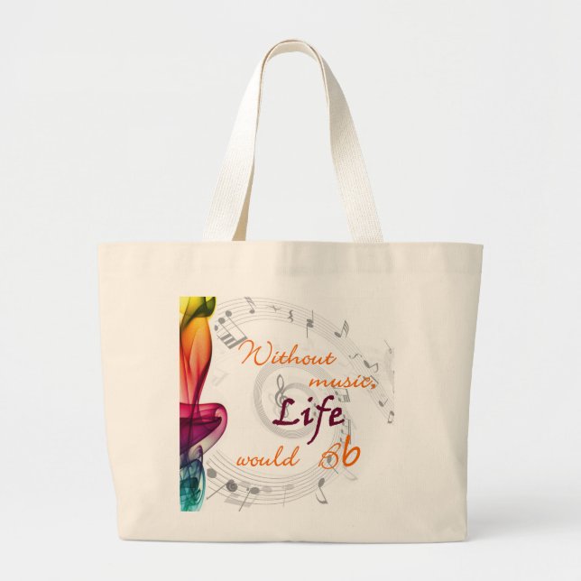 Grand Tote Bag Sans musique, la vie Bb… (Devant)