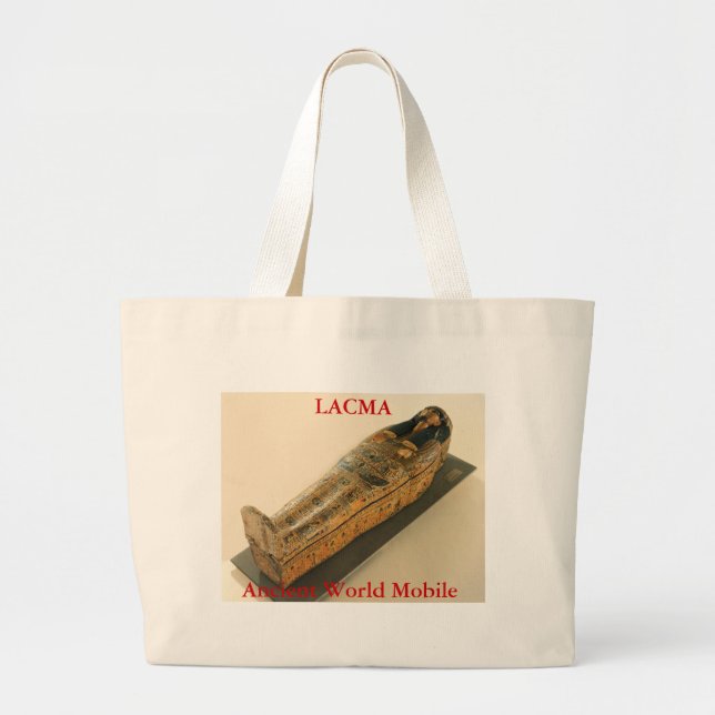 Grand Tote Bag Sarcophage antique de mobile du monde (Devant)