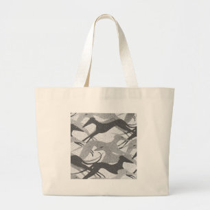 Grand Tote Bag Sautant le noir de chiens - gris