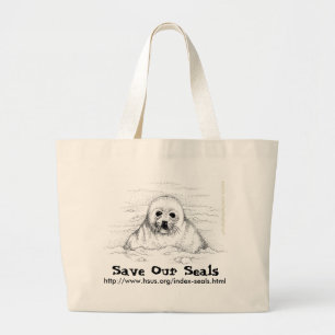 Grand Tote Bag Sauvez nos phoques