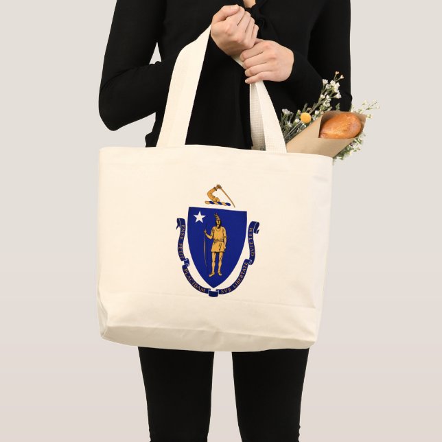 Grand Tote Bag Sceau d'État du Massachusetts (Devant (produit))