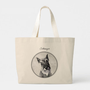 Grand Tote Bag Schnauzer Peinture Giant Décroché Art Chien origin
