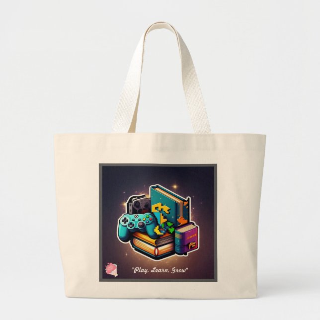 Grand Tote Bag "ScholarSphere : Jouer. Apprenez. Croissance." (Devant)