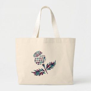 Grand Tote Bag Scottish Thistle Tartan Plaid Gift