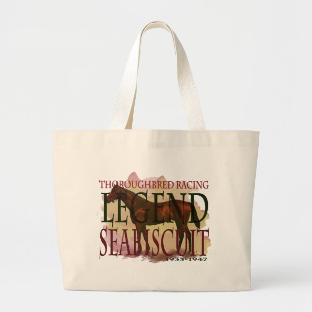 Grand Tote Bag Seabiscuit - légende de emballage de pur sang (Devant)