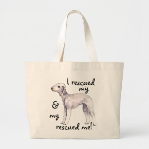 Grand Tote Bag Secourir Bedlington Terrier