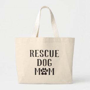 Grand Tote Bag Secourir Chien Maman Empreinte de patte de coeur