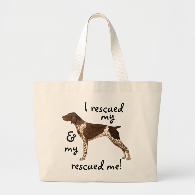 Grand Tote Bag Secourir le pointeur à cheveux courts allemand (Devant)