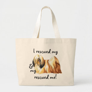 Grand Tote Bag Secourir Lhasa Apso